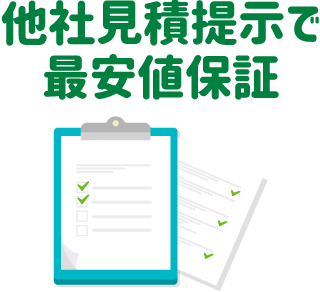 他社見積提示で最安値保証